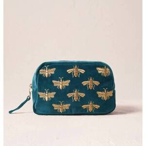 NEW ELIZABETH SCARLETT women's honey bee makeup bag in blue